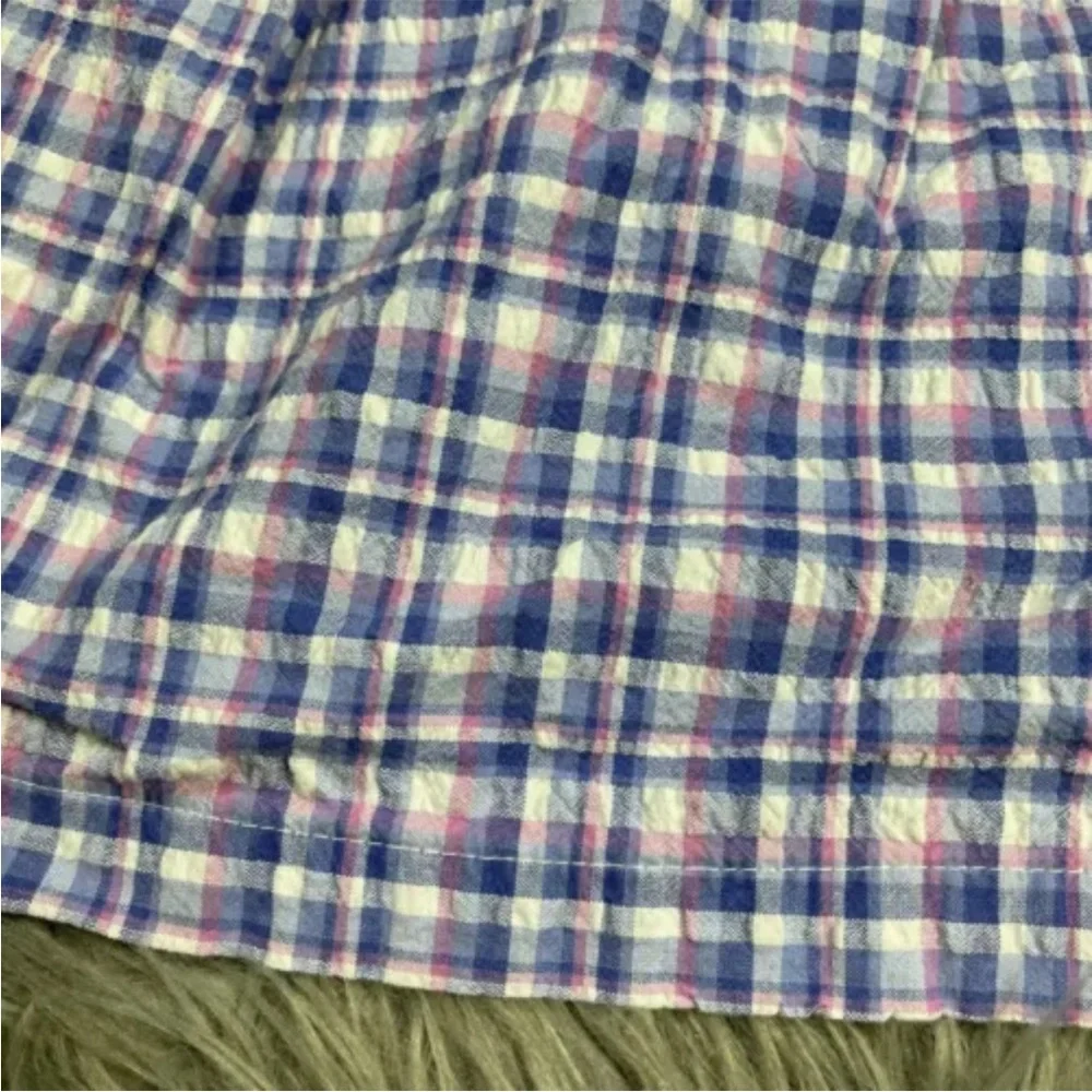 Vintage Oshkosh Made USA Multicolored Plaid Seersucker Dress